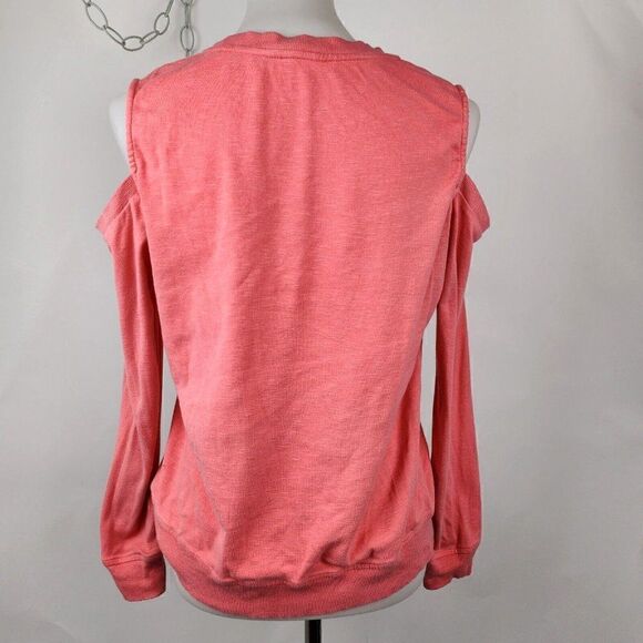 Caslon Orange Cold Shoulder Long Sleeve Sweatshirt Top Womens M - Picture 3 of 3